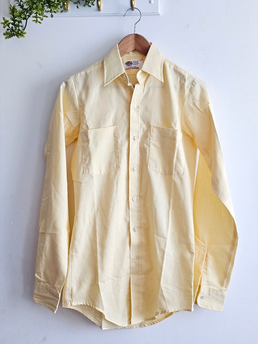 Vintage Riverside Yellow Button Down USA Made Small NOS